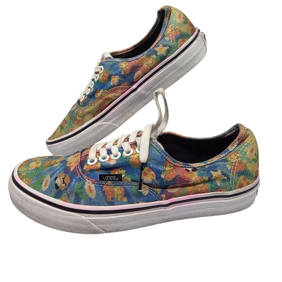 Vans Super Mario Bros "Game Over!" Sneakers Size 7 Mens / 8.5 Womens Canvas Mult - Picture 1 of 11